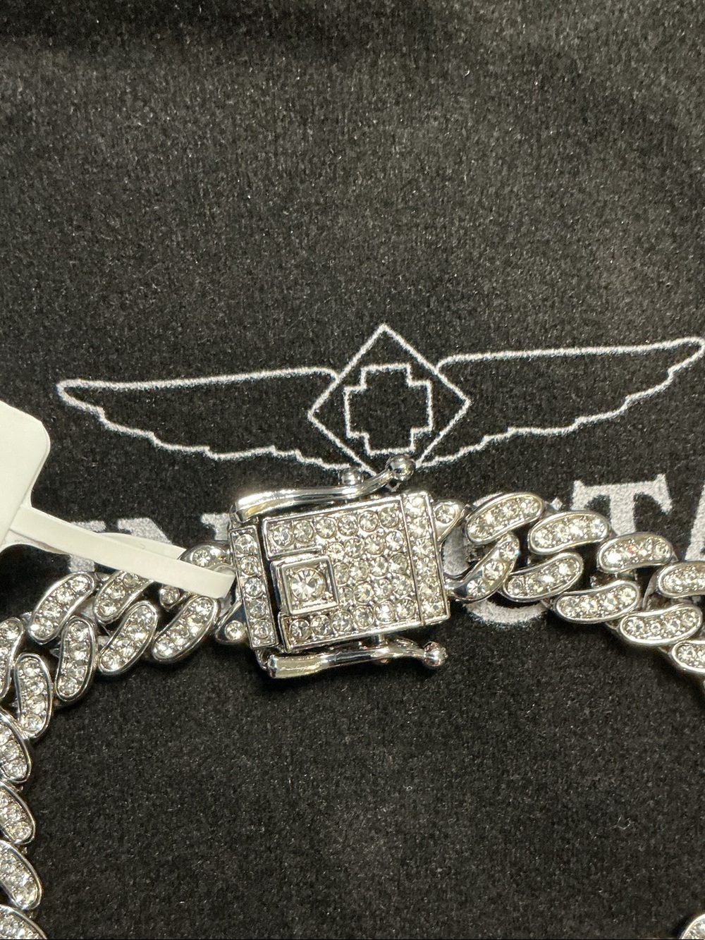 Invicta Silver Crystal Pavé Cuban Link Bracelet(80942) - Picture 7 of 13